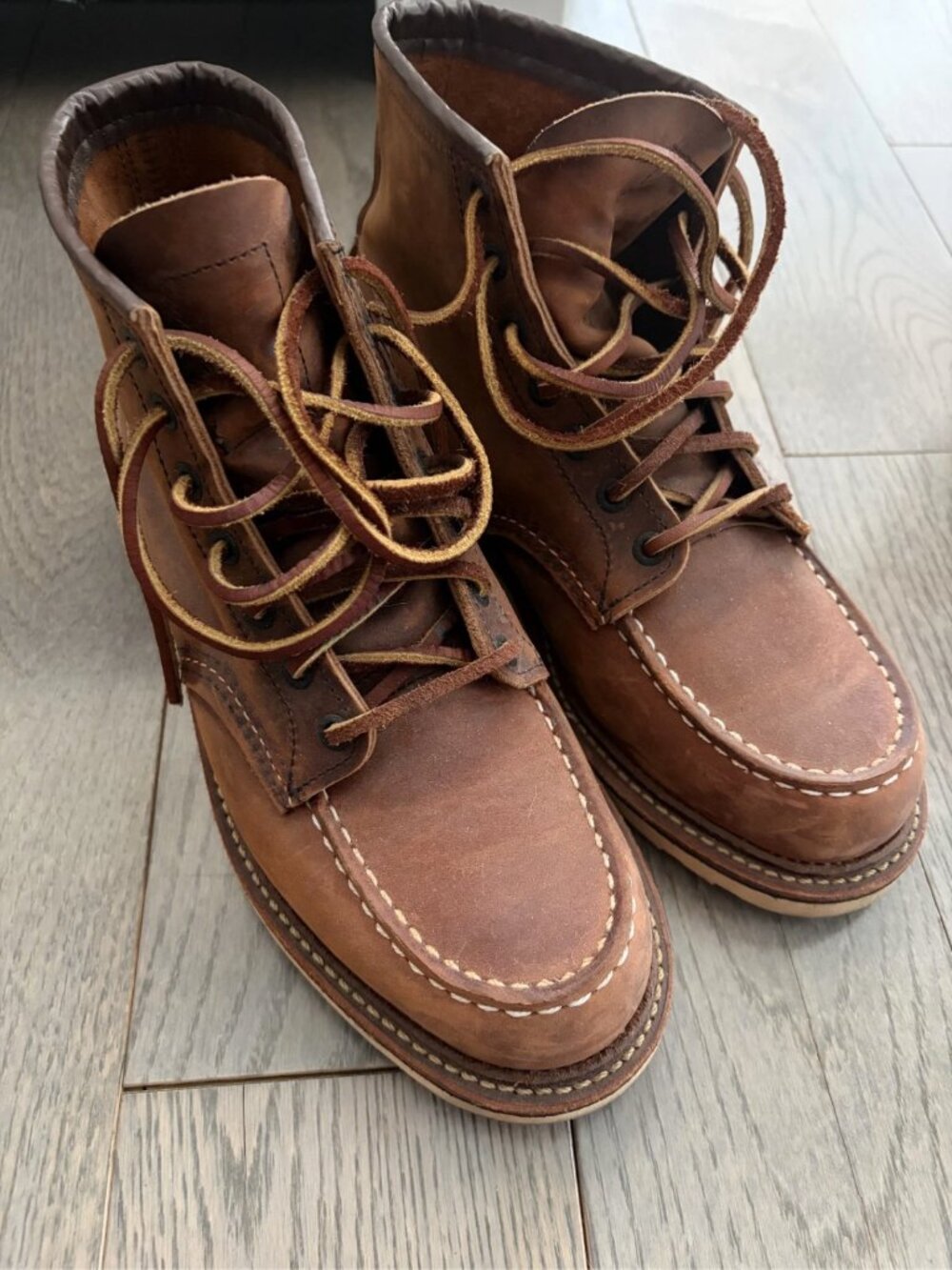 Red Wing 1907 6" Copper Leather Work Boots, US 8D Men's
